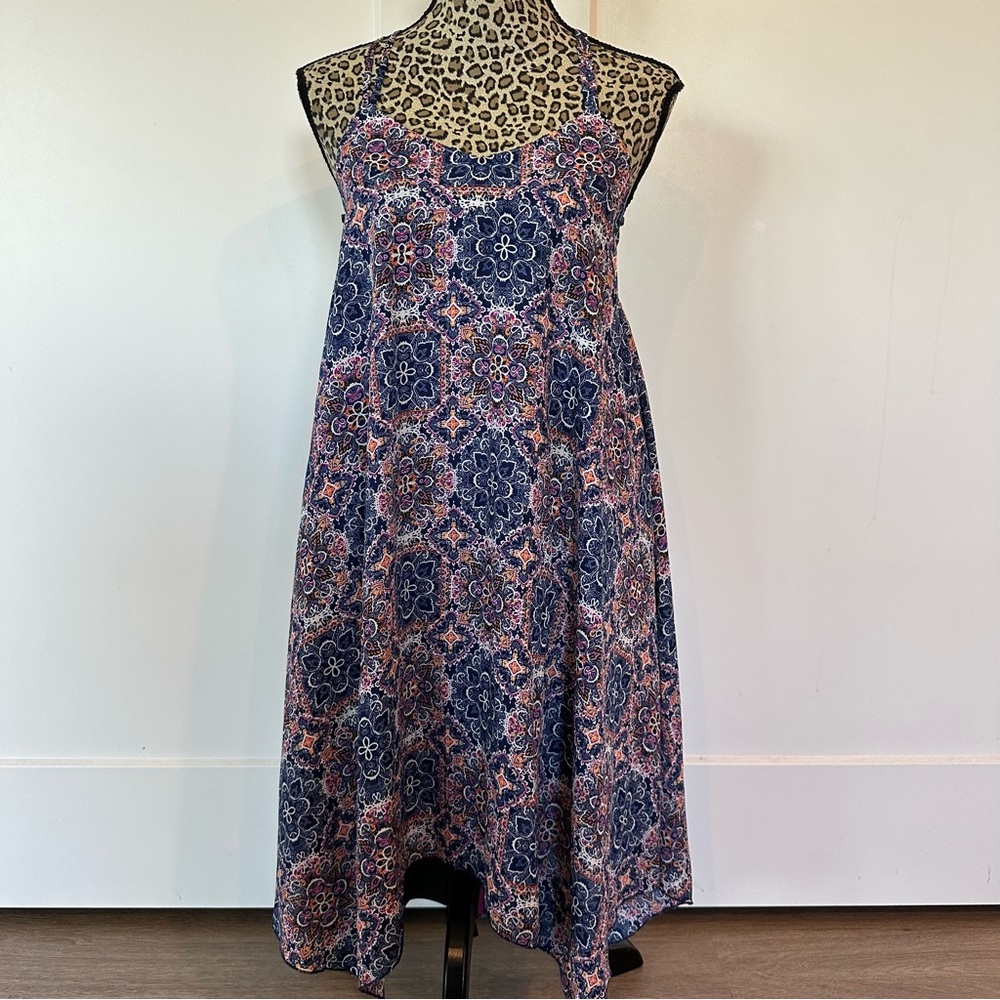 My Michelle Navy and Coral Floral Midi Dress